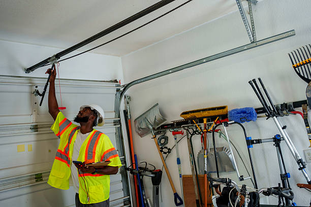Professional Garage Door Panel Replacement technician working in Corrigan, TX